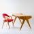 Armchair and desk with book holder, 1950s