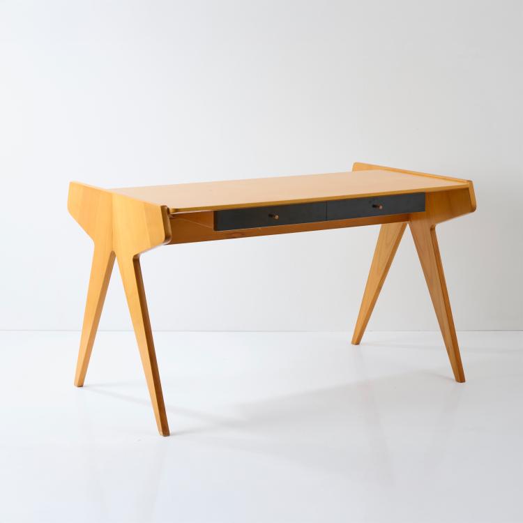 Bild 6 zu Objekt, Armlehnstuhl und Schreibtisch mit B&uuml;cherkrippe, 1950er Jahre, Helmut Magg, WK, M&ouml;bel, Stuttgart, 178B 709