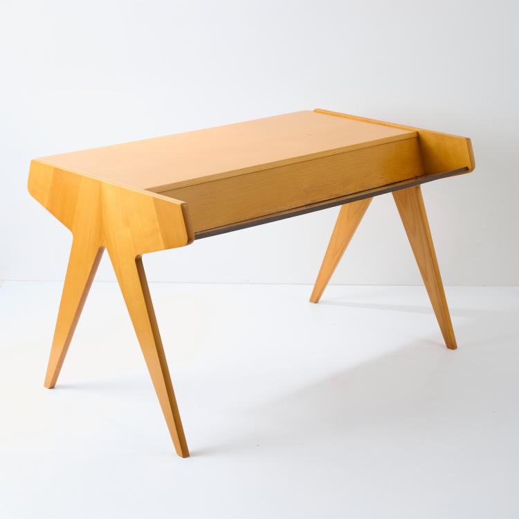 Bild 8 zu Objekt, Armlehnstuhl und Schreibtisch mit B&uuml;cherkrippe, 1950er Jahre, Helmut Magg, WK, M&ouml;bel, Stuttgart, 178B 709