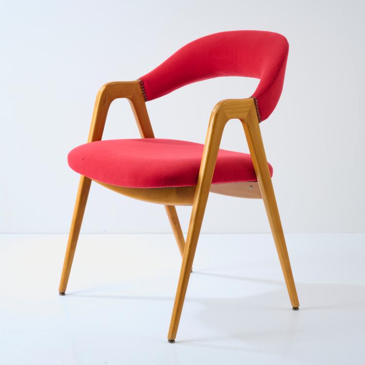 Bild 11 zu Objekt, Armlehnstuhl und Schreibtisch mit B&uuml;cherkrippe, 1950er Jahre, Helmut Magg, WK, M&ouml;bel, Stuttgart, 178B 709