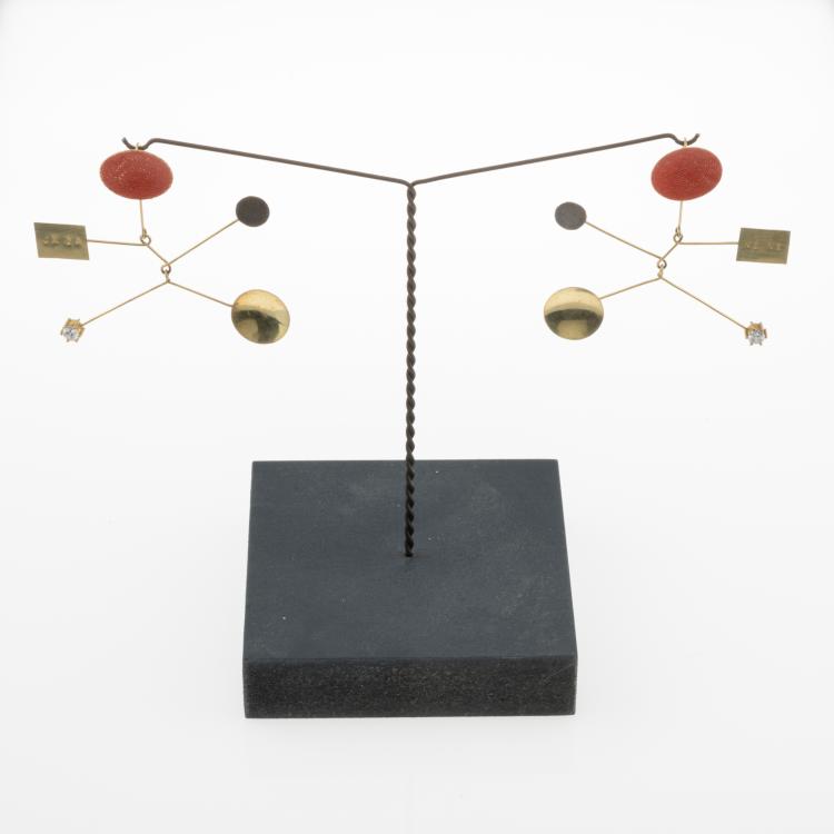 Hauptbild zu Objekt, Ohrschmuck 'Ja Ja - Ne Ne' Hommage an Alexander Calder, 2017, Gerd Rothmann, 178C 981