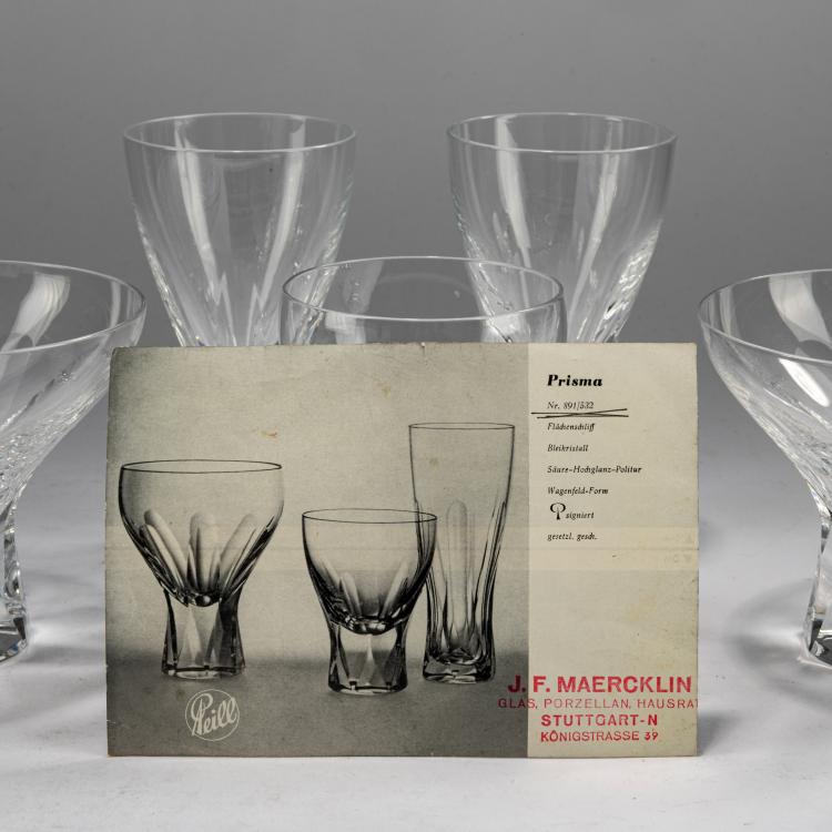 Bild 2 zu Objekt, 78 drinking glasses 'Prisma', 1952/53 (design), Wilhelm Wagenfeld, Peill & Putzler, D&uuml;ren, 178B 579
