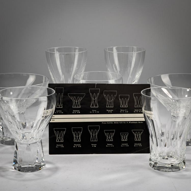 Bild 3 zu Objekt, 78 drinking glasses 'Prisma', 1952/53 (design), Wilhelm Wagenfeld, Peill & Putzler, D&uuml;ren, 178B 579