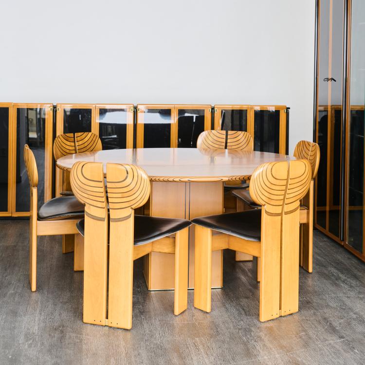 Hauptbild zu Objekt, Tisch und sechs St&uuml;hle 'Afrika' aus der 'Artona Serie', 1975 (Entwurf), Tobia Scarpa, Maxalto, Novedrate, 178B 807