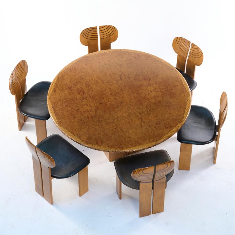 Bild 7 zu Objekt, Tisch und sechs St&uuml;hle 'Afrika' aus der 'Artona Serie', 1975 (Entwurf), Tobia Scarpa, Maxalto, Novedrate, 178B 807