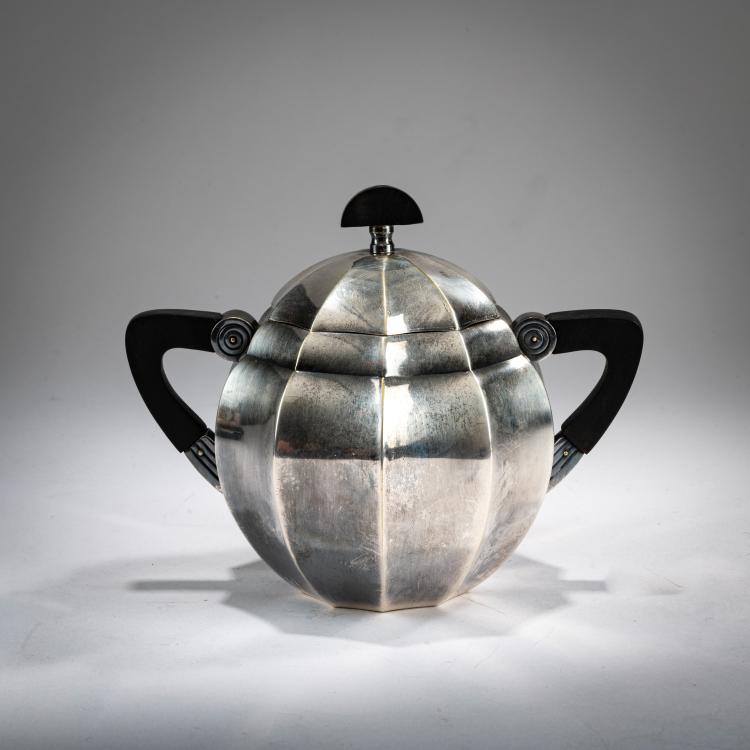 Hauptbild zu Objekt, Zuckerdose, um 1925, Maurice Dufr&egrave;ne, Christofle, Paris, 178A 439