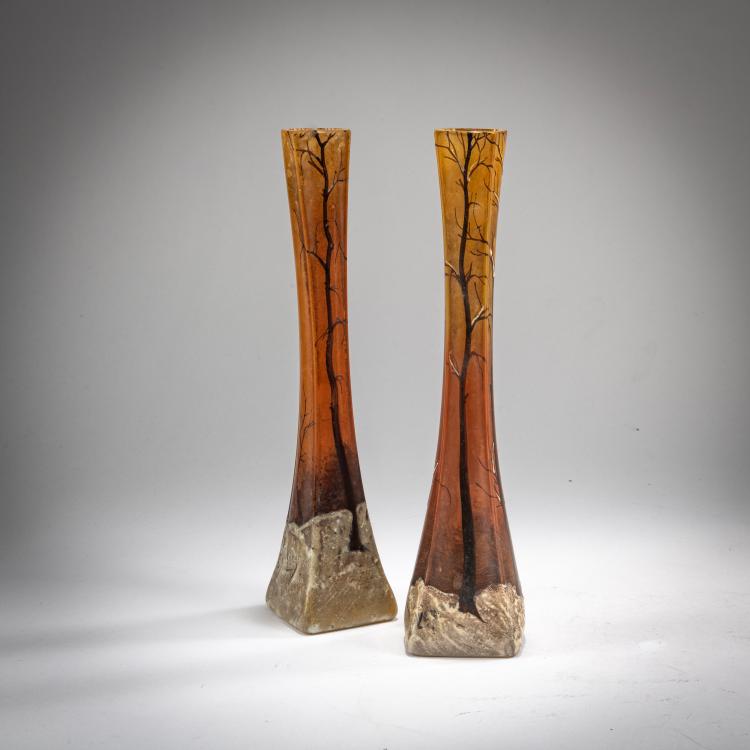 Bild 1 zu Objekt, Zwei Vasen 'Paysage hiver', 1910-15, Legras & Cie., Saint-Denis, 178A 146