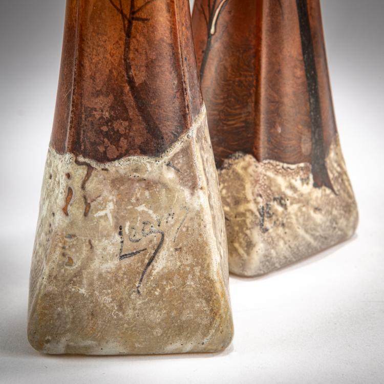 Bild 2 zu Objekt, Zwei Vasen 'Paysage hiver', 1910-15, Legras & Cie., Saint-Denis, 178A 146