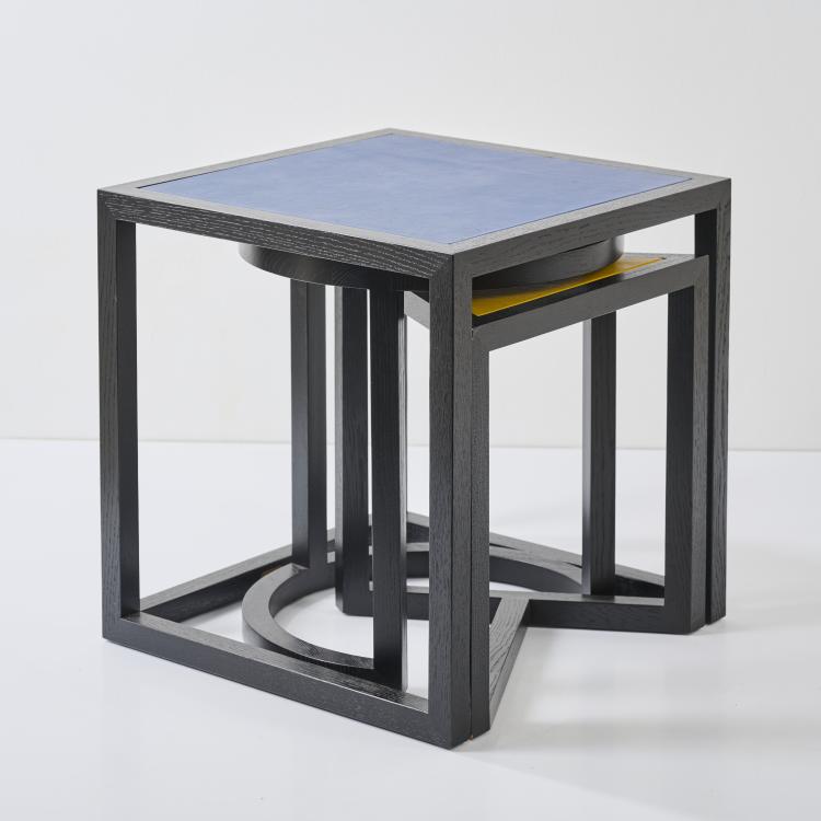 Bild 3 zu Objekt, Drei Beistelltische 'DS 9400 - Kreis-Dreieck-Quadrat', um 1989, Stefan Zwicky, DeSede, Klingnau, 178B 877