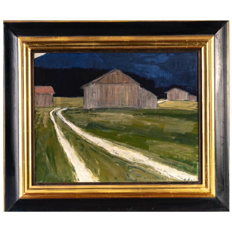 Bild 2 zu Objekt, 'Stadel am Abend', 1992, Reiner Wagner, 179C 771