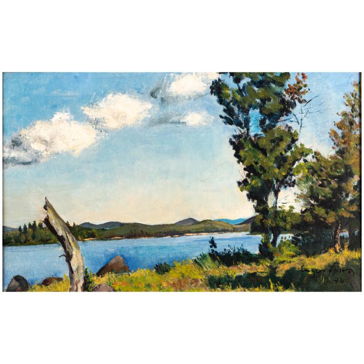 Hauptbild zu Objekt, 'Landschaft mit Baumstumpf', 1944, Eugene Spiro, 179C 752