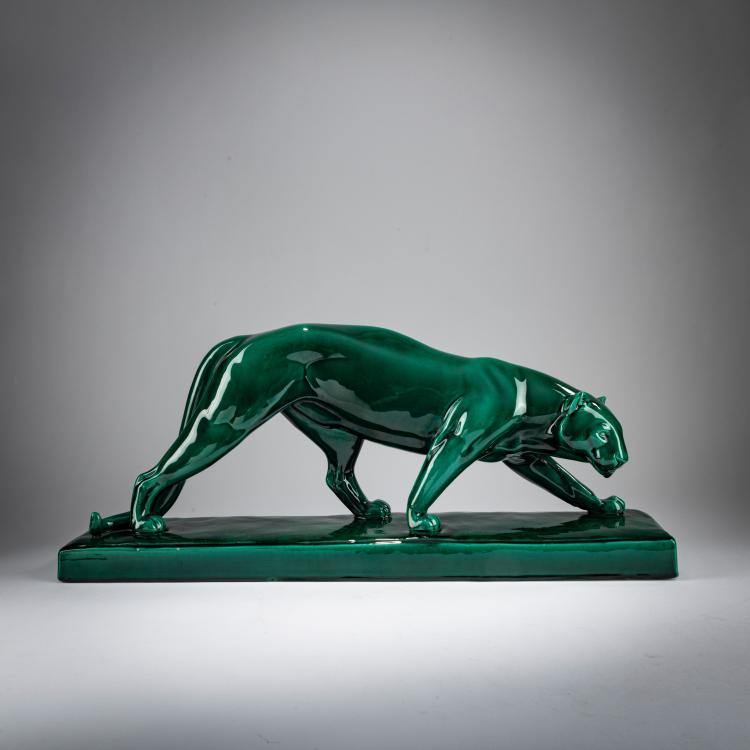 Hauptbild zu Objekt, Earthenware figurine 'Panther', c. 1930, Ir&eacute;n&eacute;e Rochard, 178A 273