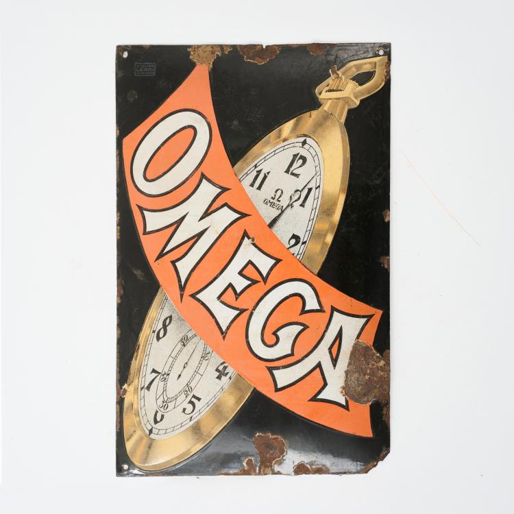 Hauptbild zu Objekt, Emaille Werbeschild 'Omega', 1930er Jahre, Frankfurter Emaillirwerke, Neu-Isenburg, 178B 598
