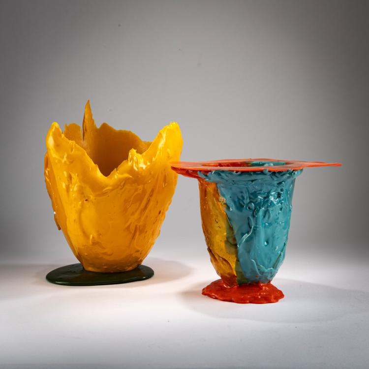 Hauptbild zu Objekt, Two vase objects 'Flower' and 'Lava', 1995 (design), Gaetano Pesce, Fish Design by Corsi Design, Barasso, 178B 589