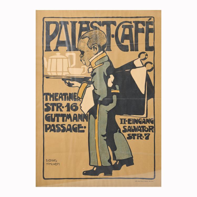 Hauptbild zu Objekt, Werbeplakat 'Palast-Caf&eacute;', um 1905, Ludwig Hohlwein, 178A 489