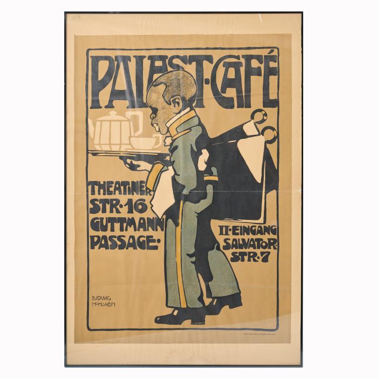 Bild 1 zu Objekt, Werbeplakat 'Palast-Caf&eacute;', um 1905, Ludwig Hohlwein, 178A 489