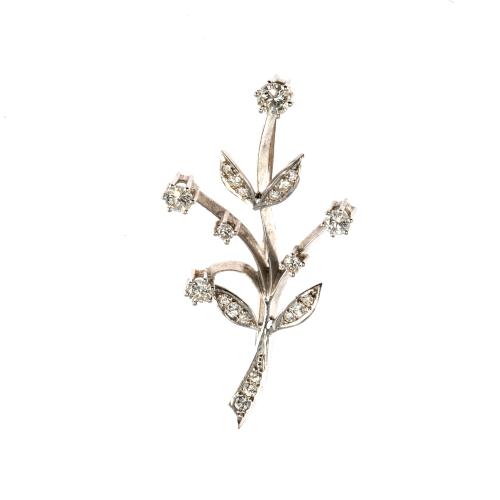 Floral brooch with diamonds