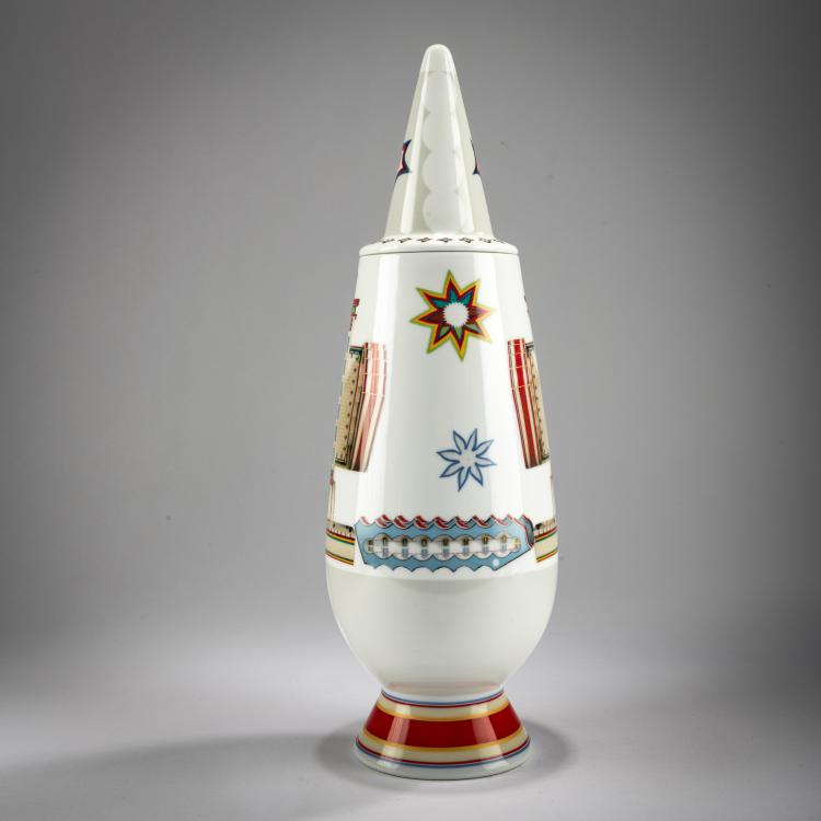 Bild 1 zu Objekt, Deckelvase '100% Make  Up', 1992, Alessandro Mendini,Kingelez Bodys Isek, Alessi Tendenste, Mailand, 178B 553
