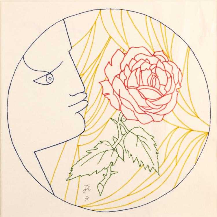 Hauptbild zu Objekt, Untitled (Head and Flower), c. 1962, Jean Cocteau, 179C 756