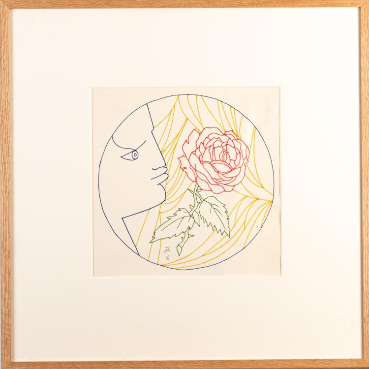 Bild 2 zu Objekt, Untitled (Head and Flower), c. 1962, Jean Cocteau, 179C 756