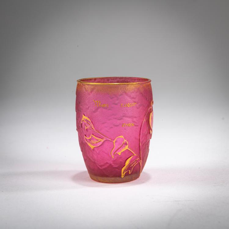 Hauptbild zu Objekt, Miniaturvase 'Coeur de Jeanette', um 1895, Daum Fr&egrave;res, Nancy, 178A 5