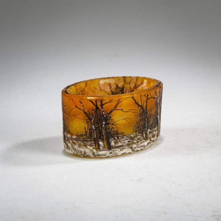 Bild 1 zu Objekt, Miniaturschale 'Cr&eacute;puscule neige' oder 'Paysage hiver', um 1902, Daum Fr&egrave;res, Nancy, 178A 11