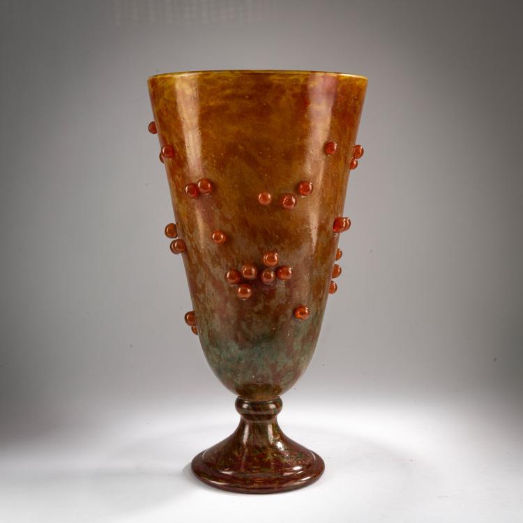 Hauptbild zu Objekt, Gro&szlig;e Vase 'Jades' mit Applikationen, um 1920, Daum Fr&egrave;res, Nancy, 178A 42