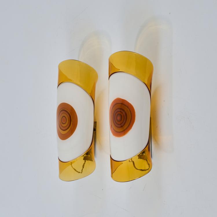 Hauptbild zu Objekt, Zwei Wandleuchten, 1970er Jahre, Gianmaria Potenza, La Murrina, Murano, 178B 815