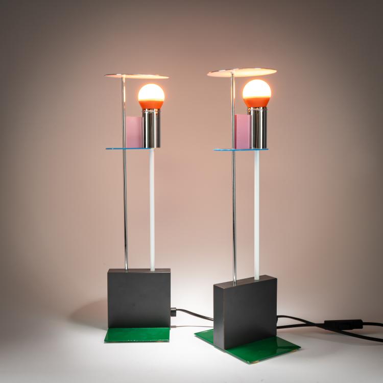 Hauptbild zu Objekt, Zwei Tischleuchten 'Picadilly', 1982 (Entwurf), Gerard Taylor, Memphis Milano, 179A 381