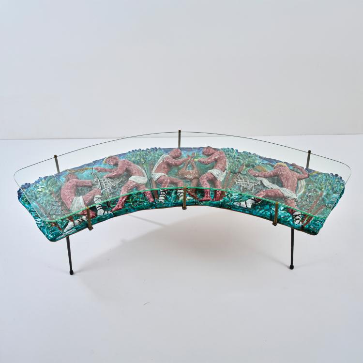 Hauptbild zu Objekt, Sofatisch 'Pescatore' - 'Cacciatore', um 1955, Otello Rosa (zugeschrieben), San Polo, Venedig, 178B 688