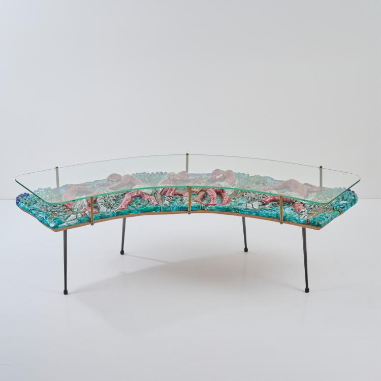 Bild 2 zu Objekt, Sofatisch 'Pescatore' - 'Cacciatore', um 1955, Otello Rosa (zugeschrieben), San Polo, Venedig, 178B 688