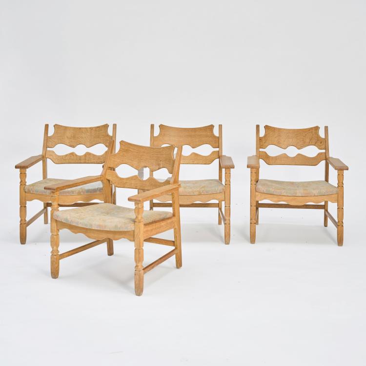 Bild 1 zu Objekt, Vier Armlehnsessel 'Razor Blade', um 1960, Henning Kjaernulf, EG M&oslash;bler, D&auml;nemark, 178B 735