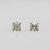 A pair of stud earrings set with Asscher-cut diamonds