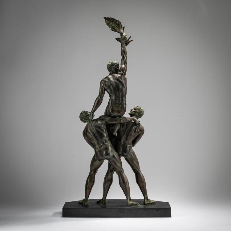 Bild 1 zu Objekt, Metallfigur 'Trois Athl&egrave;tes - Victoire', um 1930, Pierre Le Faguays, Le Verrier, Max, Paris, 178A 237