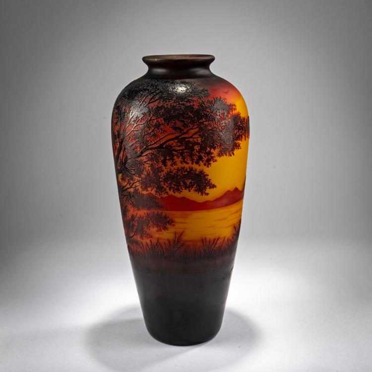 Hauptbild zu Objekt, Hohe Vase 'Paysage', 1919-23, Paul Nicolas, Nicolas, Paul, Nancy, 178A 158