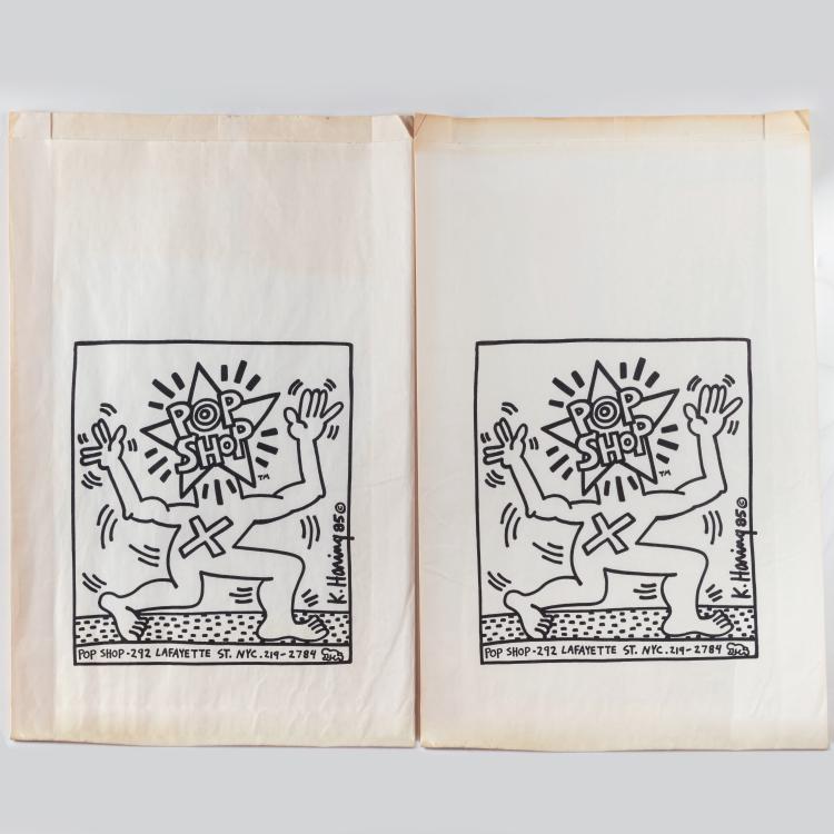 Hauptbild zu Objekt, 2 copies Pop Shop Shopping Bag, 1980s, Keith Haring (after), 179C 792