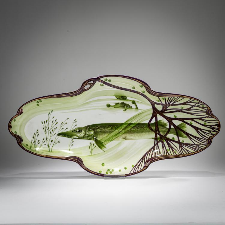 Hauptbild zu Objekt, Zwei Vorlegeplatten aus dem Fischservice 'Modern', 1899/1900, Hermann Gradl, Nymphenburg, KPM, 178A 335
