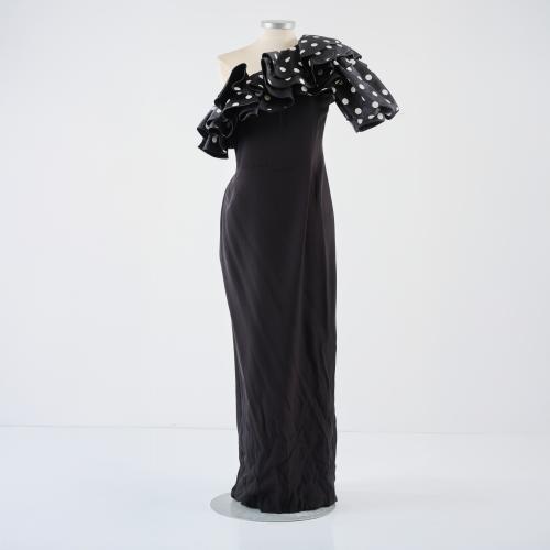 Akris evening dress with dots, 1980s