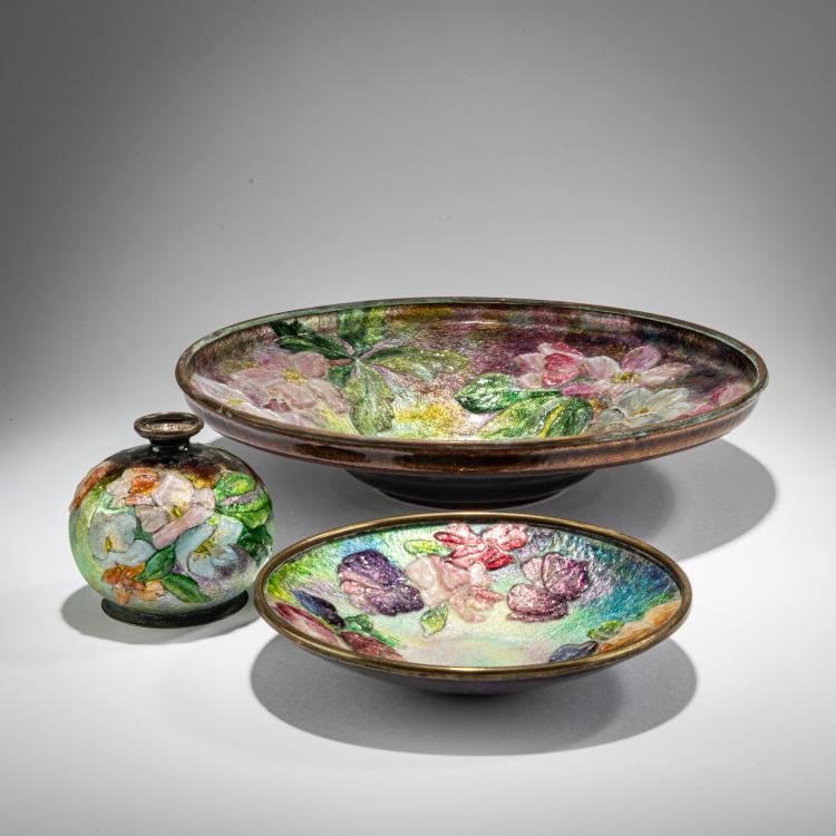 Bild 1 zu Objekt, Small vase and two bowls 'Fleurs', before 1956, Camille Faur&eacute;, Faur&eacute;, Camille, Limoges, 178A 444