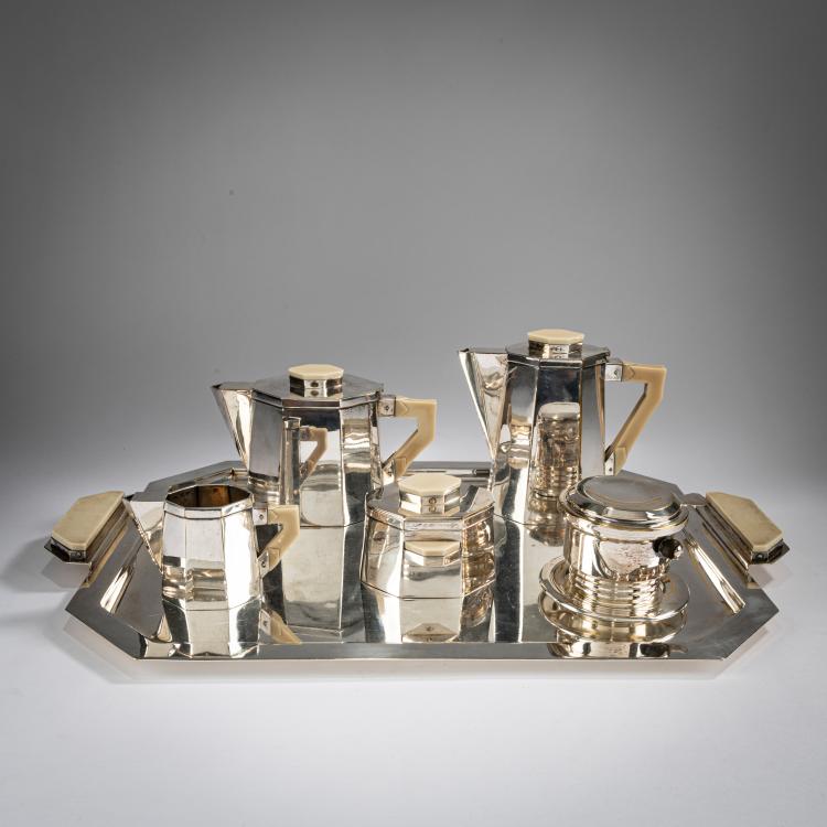 Hauptbild zu Objekt, Sechsteiliges Kaffee- und Teeservice, um 1928, Frankreich, 178A 445