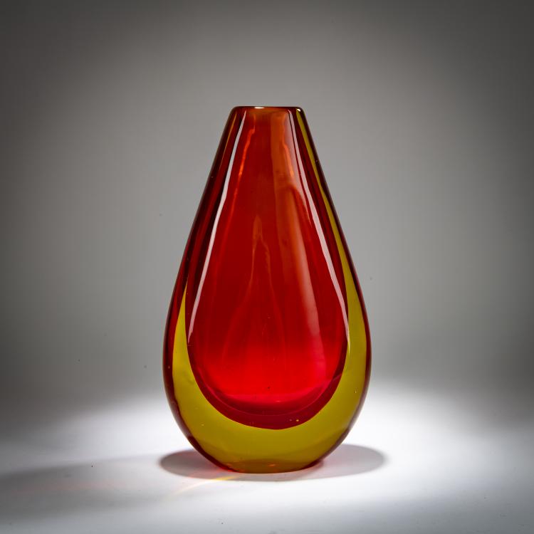 Hauptbild zu Objekt, Vase 'Sommerso rubino giallo resina', 1961, Flavio Poli, Seguso Vetri d'Arte, Murano, 179B 575