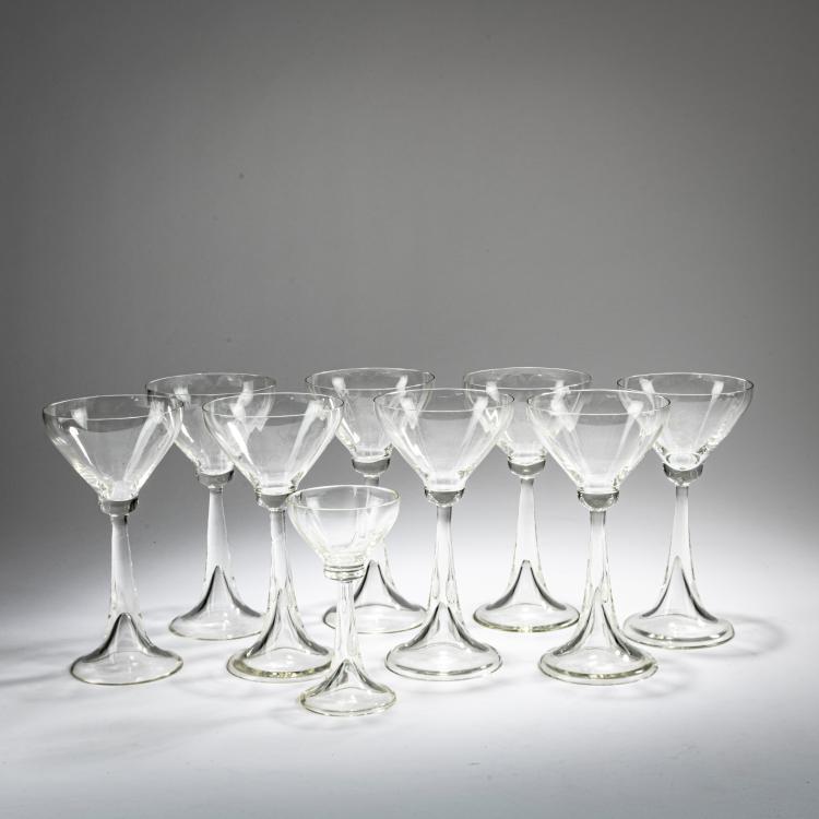 Hauptbild zu Objekt, Eight wine glasses and one liqueur glass 'Menzel', 1900, Richard Riemerschmid, Poschinger, Benedikt von, Oberzwieselau, 178A 214