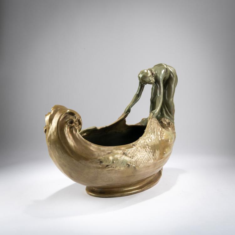 Bild 2 zu Objekt, Rosenschale mit Fischerin, 1903, Vilmos Zsolnay, Zsolnay, Pecs, 178A 392