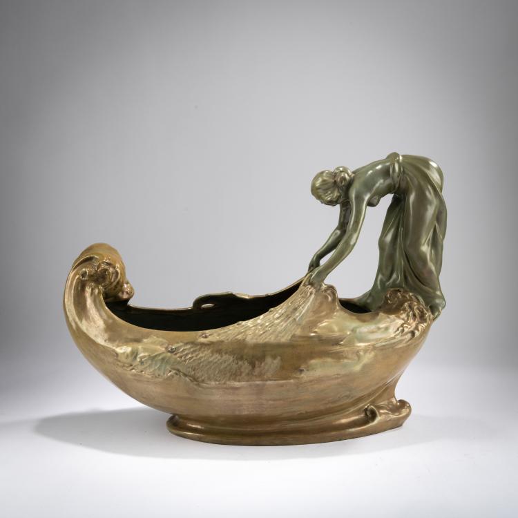 Bild 3 zu Objekt, Rosenschale mit Fischerin, 1903, Vilmos Zsolnay, Zsolnay, Pecs, 178A 392