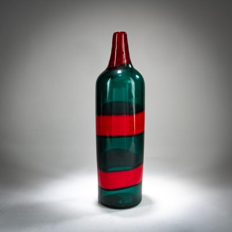 Bild 1 zu Objekt, 'A fasce orizzontale' bottle, around 1950, Fulvio Bianconi, Venini, Murano, 179B 514