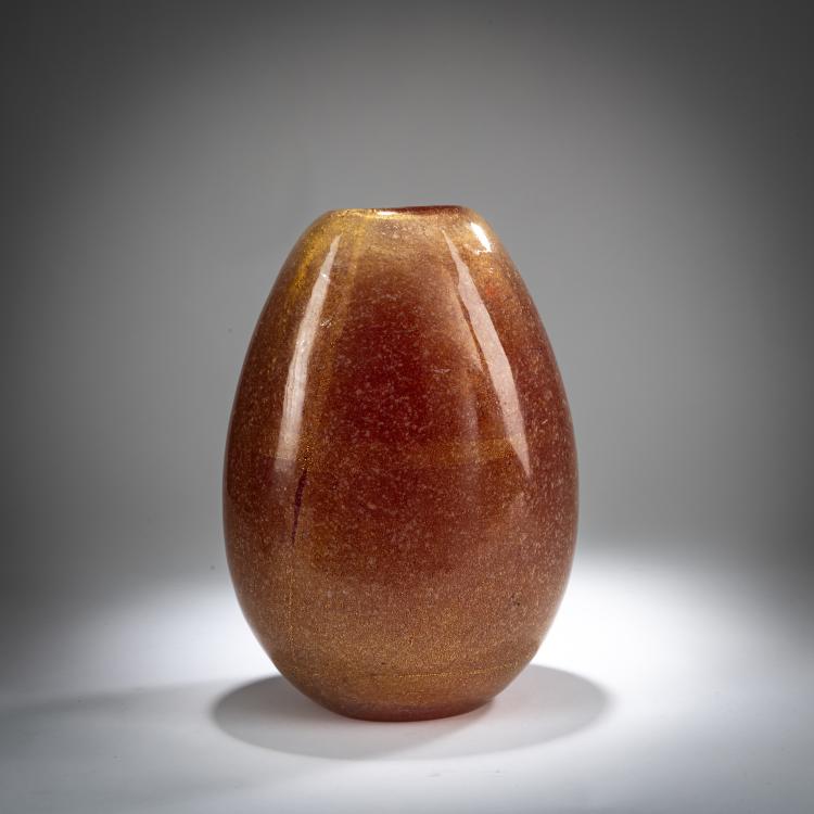 Hauptbild zu Objekt, Vase 'Rosso pulegoso oro', um 1937, Flavio Poli, Seguso Vetri d'Arte, Murano, 179B 562
