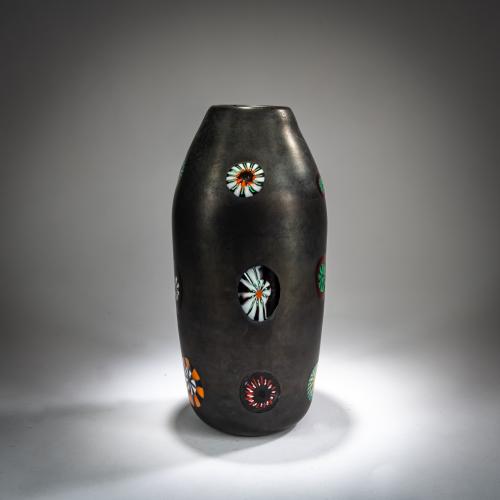 Vase 'Fondo nerox con murrine', around 1959
