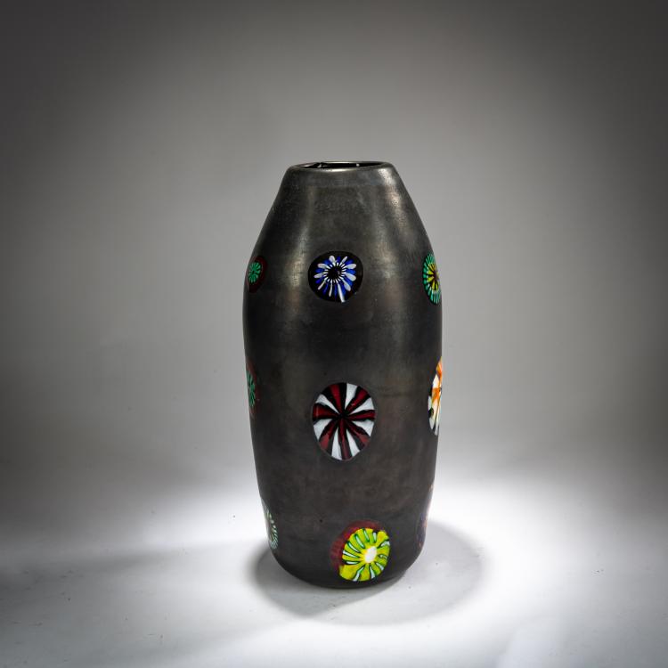Bild 2 zu Objekt, Vase 'Fondo nerox con murrine', um 1959, Ermanno Toso, Toso, Fratelli, Murano, 179B 619