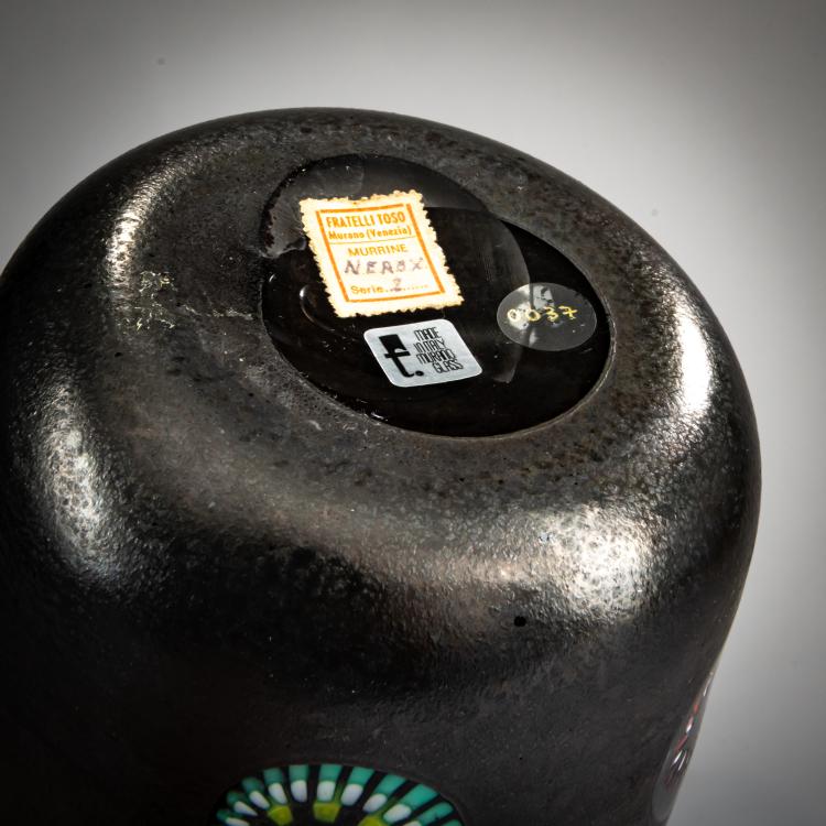 Bild 3 zu Objekt, Vase 'Fondo nerox con murrine', um 1959, Ermanno Toso, Toso, Fratelli, Murano, 179B 619