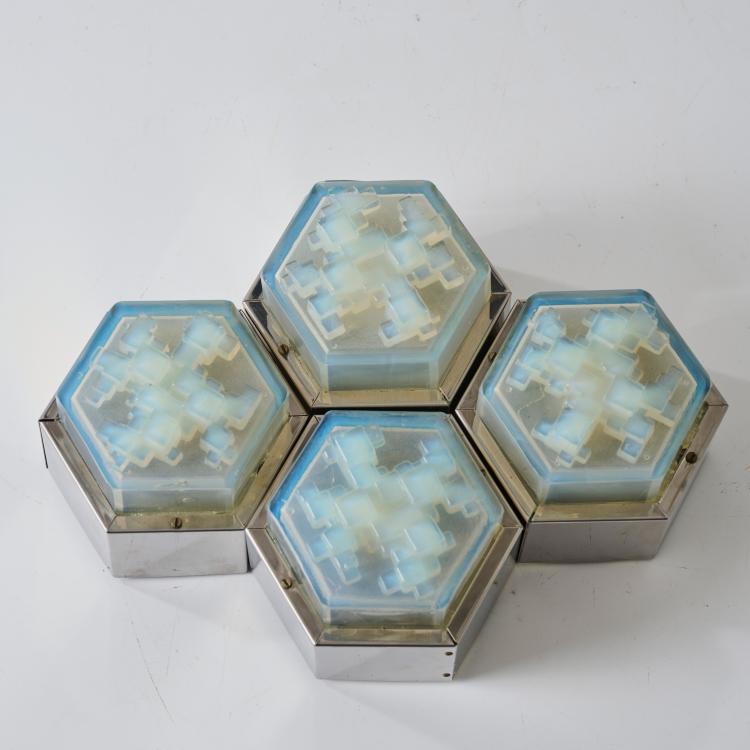 Hauptbild zu Objekt, Vier Wand- und Deckenleuchten, 1970er Jahre, Albano Poli (zugeschrieben), Poliarte, Verona, 178B 822